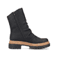 Asphaltschwarze Rieker Damen Kurzstiefel 75650-00 mit einer schockabsorbierenden Sohle. Schuh Innenseite