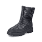 
Glanzschwarze Rieker Damen Kurzstiefel Y9380-00 mit einer leichten Profilsohle. Schuh seitlich schräg