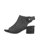 Schwarze Rieker Riemchensandaletten 64670-00 mit einem Klettverschluss. Schuh Außenseite.