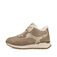 Beige Rieker Damen Sneaker High W0660-64 mit einer leichten und griffigen Sohle. Schuh Außenseite.
