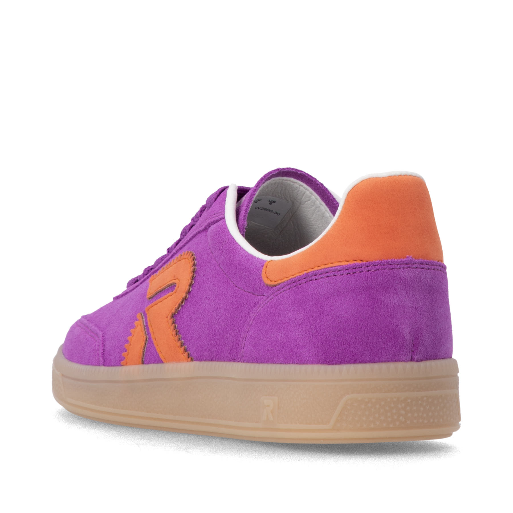Rote Rieker Sport Damen Sneaker Low W2200-30. Schuh von hinten.