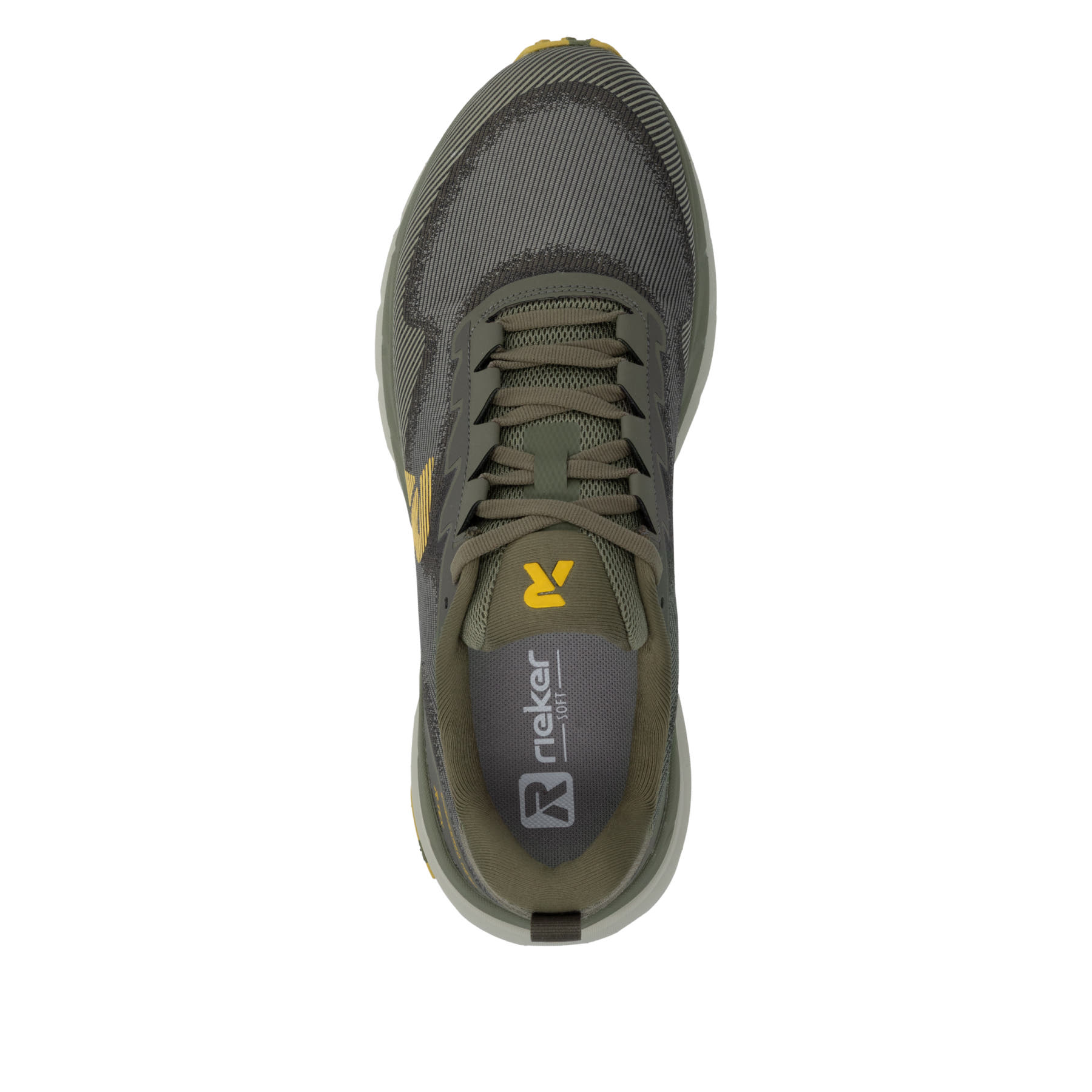 Grüne Rieker Sport Herren Sneaker Low U4500-54. Schuh von oben.