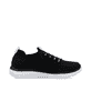 Schwarze Rieker Damen Sneaker Low M5074-00 mit Gummizug sowie flexibler Sohle. Schuh Innenseite.