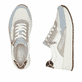 Mehrfarbige Rieker Damen Sneaker Low N8114-90 mit einem Reißverschluss. Schuh von oben, liegend.