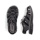 Schwarze Rieker Herren Trekkingsandalen 26770-00 mit einem Klettverschluss. Schuh von oben, liegend.
