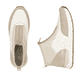Beige vegane Rieker Damen Sneaker High 58959-62 mit floralem Muster. Schuh von oben, liegend.