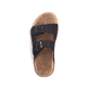 Schwarze Rieker Herren Pantoletten 27090-00 aus Rauleder mit Schnallen. Schuh von oben.