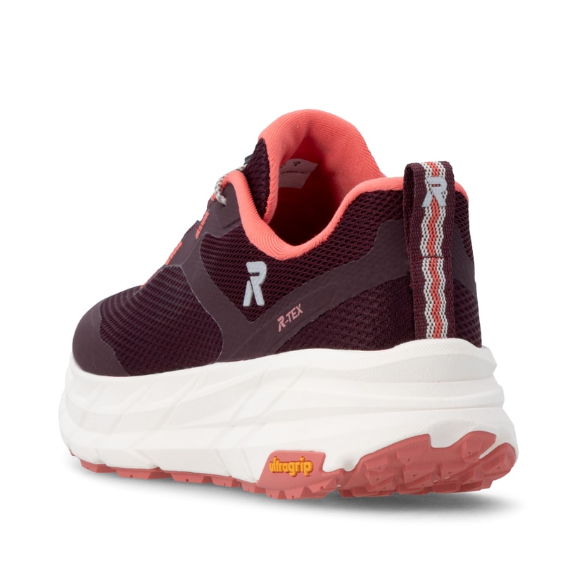 Rote Rieker Sport Damen Sneaker Low W4502-30. Schuh von hinten.