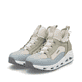 Mehrfarbige vegane Rieker Damen Sneaker Low N5254-90 mit einem Gummizug. Schuhpaar seitlich schräg.