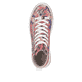 Mehrfarbige Rieker Damen Sneaker High N3945-91 in Löcheroptik mit Reißverschluss. Schuh von oben.