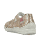Mehrfarbige Rieker Ballerinas 48996-90 mit modernen Ziernähten. Schuh von hinten.