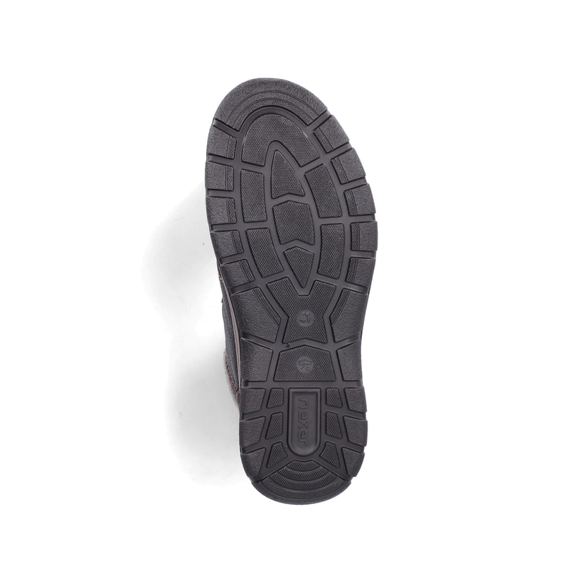 Dunkelbraune Rieker Herren Kurzstiefel 03680-25 aus Glattleder. Schuh Laufsohle.