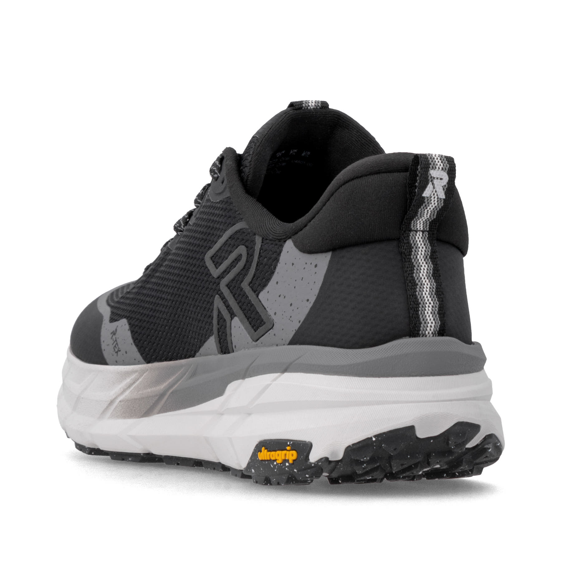 Schwarze Rieker Sport Herren Sneaker Low U4501-00. Schuh von hinten.