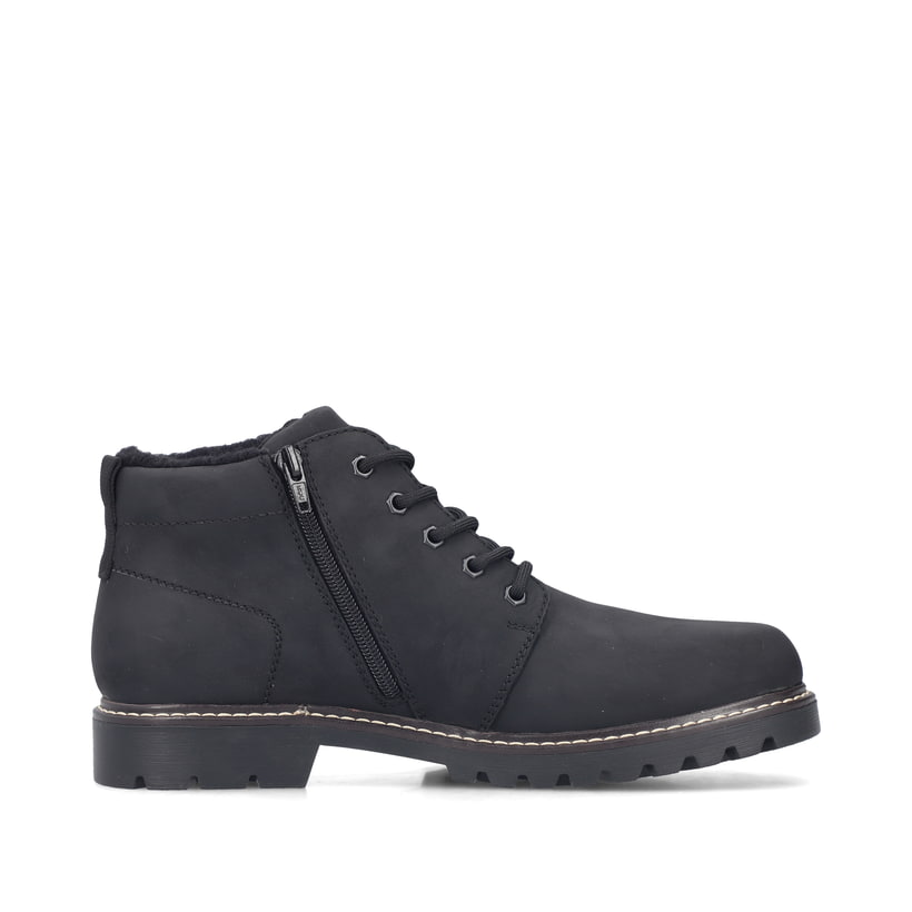 Schwarze Rieker Herren Schnürstiefel 39831-00 aus Rauleder. Schuh Innenseite.