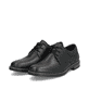Schwarze Rieker Herren Schnürschuhe 13510-00 mit der Komfortweite G 1/2. Schuhpaar seitlich schräg.