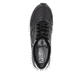 Schwarze Rieker Damen Sneaker Low W0606-00 mit griffiger Sohle sowie Schnürung. Schuh von oben.
