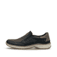 Blaue Rieker Herren Slipper 03365-14 mit einem Gummizug sowie der Extraweite H. Schuh Außenseite.