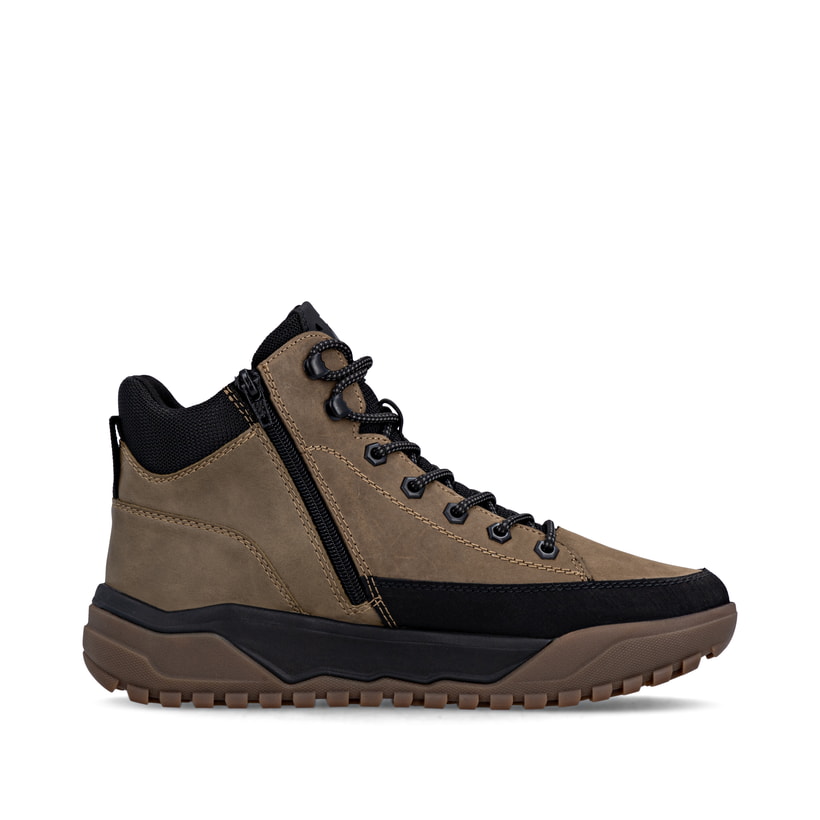 Braune Rieker Herren Schnürstiefel U1571-20 mit wasserabweisender TEX-Membran. Schuh Innenseite.