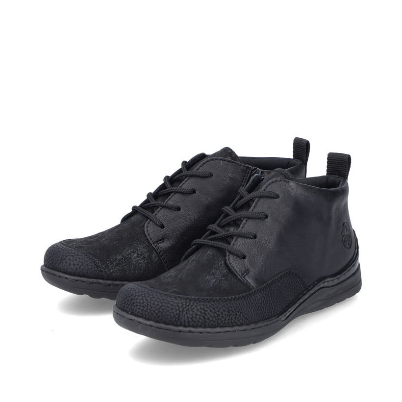 Champagnerfarbene Rieker Damen Slipper 487C0-60 mit einem Klettverschluss. Schuh Außenseite gespiegelt.