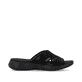 Schwarze vegane Rieker Damen Pantoletten V2105-00 mit einer ultraleichten Sohle. Schuh Innenseite.