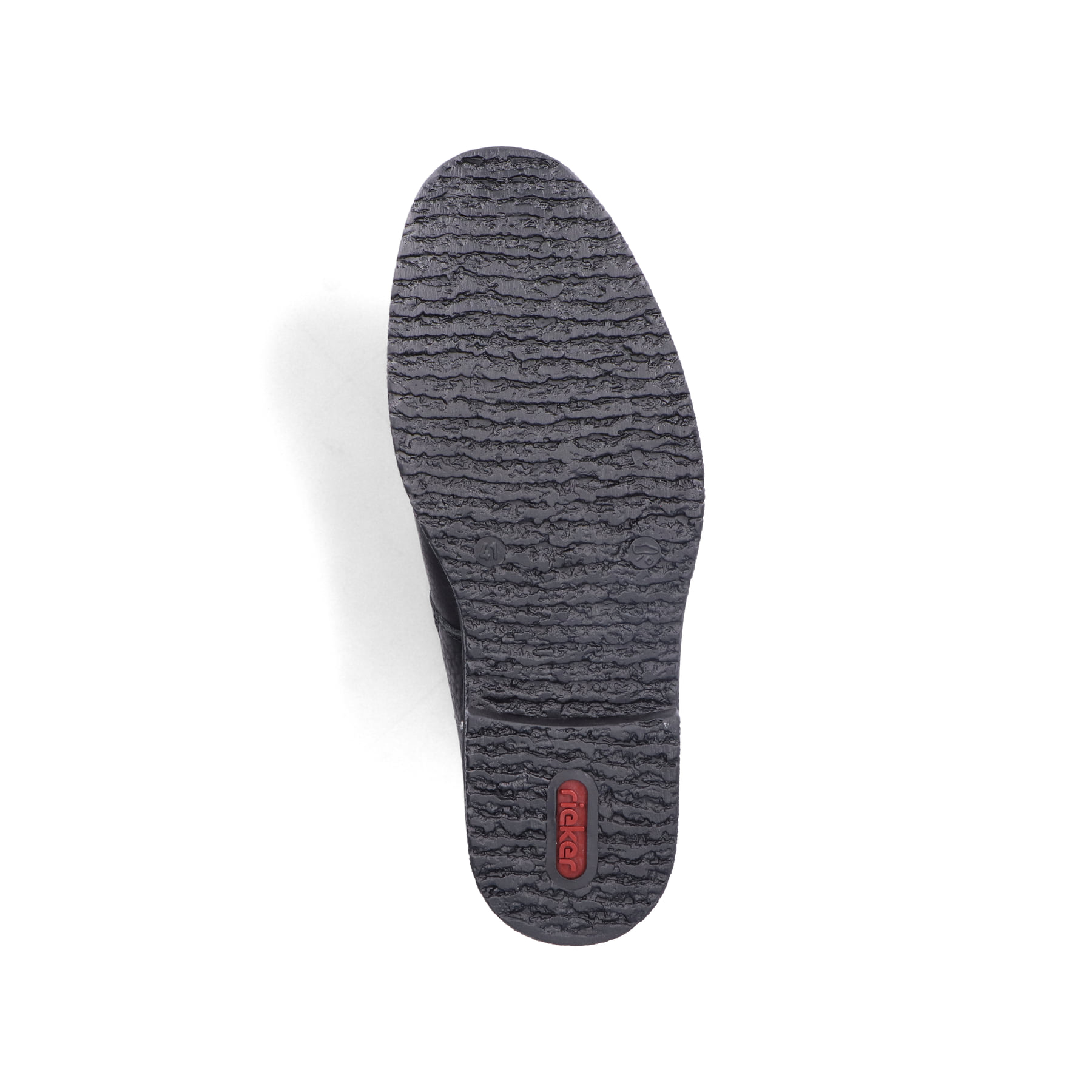 Graphitschwarze Rieker Herren Schnürstiefel 33670-00 mit Schnürung und Reißverschluss. Schuh Laufsohle