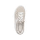 Beige Rieker Damen Sneaker Low N9920-62 mit einem Reißverschluss. Schuh von oben.