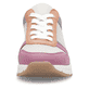 Beige vegane Rieker Damen Sneaker Low N9303-90 mit einer Schnürung. Schuh von vorne.