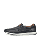 Blaue Rieker Herren Slipper 11962-14 mit einem Gummizug sowie Komfortweite G 1/2. Schuh Außenseite.