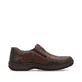 Braune Rieker Herren Slipper 03354-26 mit einem Gummizug sowie der Extraweite H. Schuh Innenseite.