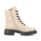 Vanillebeige Rieker Damen Biker Boots 72634-60 mit Schnürung und Reißverschluss. Schuh Innenseite