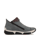 Jeansblaue Rieker Damen Kurzstiefel 45983-14 mit farbenfrohen Details. Schuh Innenseite.