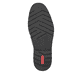 Mocassins Rieker noirs hommes 13950-00 en cuir lisse avec bande élastique. Semelle extérieure de la chaussure.
