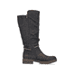 Tiefschwarze Rieker Damen Hochschaftstiefel Z4759-01 mit einer robusten Profilsohle. Schuh Innenseite