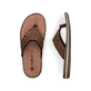 Braune Rieker Herren Zehentrenner 21084-23 mit der Komfortweite G. Schuh von oben, liegend.