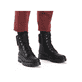 Schwarze Rieker Damen Schnürstiefel 73230-00 mit wasserabweisender TEX-Membran. Schuh am Fuß.
