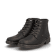 
Kaffeebraune Rieker Herren Schnürstiefel 33121-25 mit Schnürung und Reißverschluss. Schuhpaar schräg.