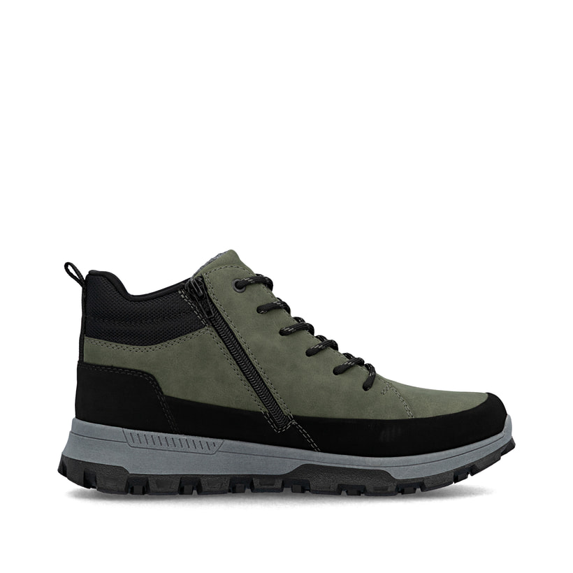 Grüne Rieker Herren Schnürstiefel 35508-54 mit wasserabweisender TEX-Membran. Schuh Innenseite.