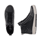 Schwarze Rieker Damen Sneaker High W0164-00 aus Glattleder. Schuh von oben, liegend.