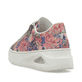 Mehrfarbige Rieker Damen Sneaker Low N6401-90 mit Rieker Air Sohlenfenster. Schuh von hinten.