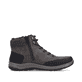 Holzbraune Rieker Herren Schnürstiefel 03640-25 mit einem Reißverschluss. Schuh von hinten.