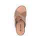 Braune Rieker Herren Pantoletten 21088-25 mit der Komfortweite G. Schuh von oben.