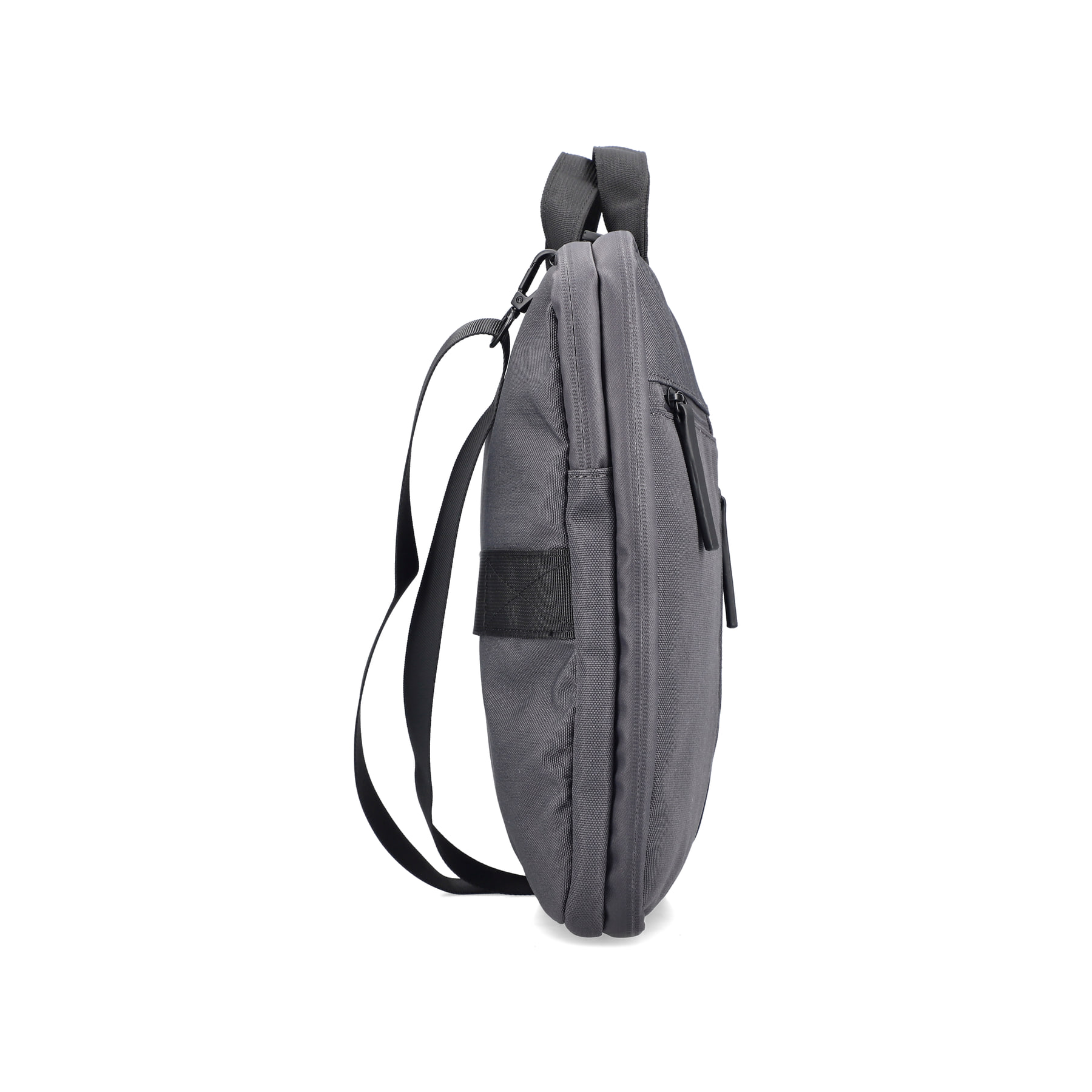 Sac pour ordinateur portable Rieker H5000-42 en gris avec grand espace de rangement, bandoulière amovible et fermeture éclair. Ouvert.