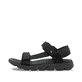 Schwarze waschbare Rieker Herren Trekkingsandalen 20850-00 mit Klettverschluss. Schuh Außenseite.