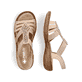 Braune Rieker Damen Riemchensandalen 60803-20 mit einem Elastikeinsatz. Schuh von oben, liegend.