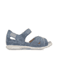Blaue Rieker Damen Riemchensandalen V7474-10 mit einem Klettverschluss. Schuh Innenseite.