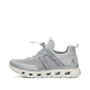 Blaue Rieker Damen Sneaker Low M6061-12 mit einem Gummizug sowie Komfortweite G. Schuh Außenseite.