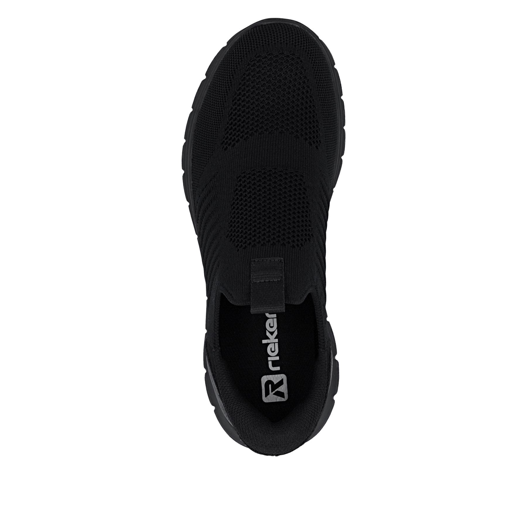 Mocassins Rieker noirs pour homme B6659-01 avec fonction easy in Ready2GO. Chaussure vue de dessus.