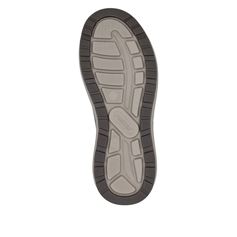Braune Rieker Herren Slipper 06055-24 aus Glattleder mit einem Gummizug. Schuh Laufsohle.