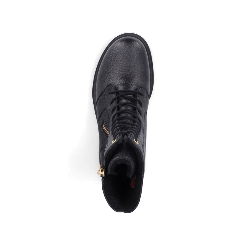 Biker Boots Rieker noires pour femme 72640-00 avec fermeture éclair. Semelle extérieure de la chaussure.