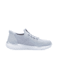 Blaue vegane Rieker Damen Slipper M5066-30 mit einem Gummizug. Schuh Innenseite.